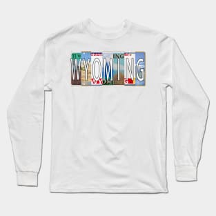 Wyoming License Plates Long Sleeve T-Shirt